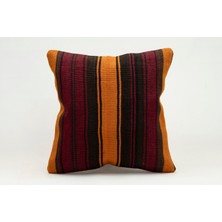 Kilim Wholesale El Yapımı Kilimden Yapılmış Vintage Kırlent Kılıfı, Yün, 40X40 cm
