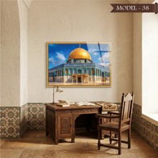 Akıllı Kağıt Cam Görünümlü Yapışkanlı Mescid-I Aksa Tablo Dini (Model- 38)