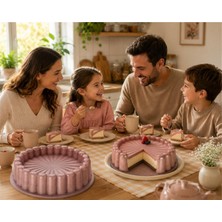Oms Collection - Biogranit Döküm 26 cm Chese Cake Tart Kek Kalıbı ( 3296 - Rose Pink )