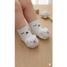 HaanBebe 3D Hayvan Figürlü  Sevimli Kız/erkek Bebek Çorabı - Oyuncaklı Eğitici Bebek Patik Çorap Modelleri