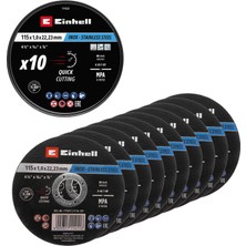 Orijinal Einhell Metal Kesme Diski Seti, 10 Parça, Ø 115 mm, Metal Kutu (hızlı kesim, metal işleme, kolay kesim, MPA sertifikalı) - 49711525