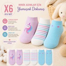 Tina Atelier Bebek & Çocuk Desenli Patik Çorap 6lı Set-Pamuklu , Yumuşak