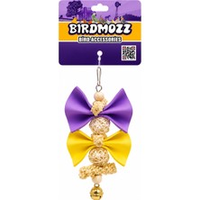 Birdmozz Premium Hasır Çubuklu Fiyonklu Kuş Oyuncağı