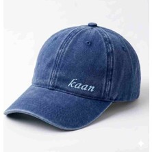 Tesbihane Unisex Beyzbol Şapkası - Isme Özel Nakışlı - Premium Canvas Kumaş - Mavi Renk - Metal Tokalı