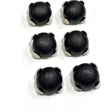 Siyah Italyan Gümüş Çerçeveli / Mont ve Hırka Düğmesi / 2,3 cm / BMB01