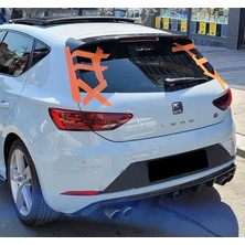 Tuning Vadisi Seat Leon Mk3 Fr Uyumlu Çakarlı Difüzör 2013-2016 Sol Çift Çıkışlı Parlak Siyah