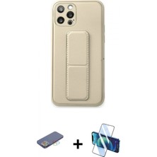 Pileli Store Pilelistore™ iPhone 12 Pro Kılıf Akış Doku - Siyah 3D Antistatik Seramik Nano Ekran Koruyucu + Renkli Kamera Lens Koruma Cam - Mı
