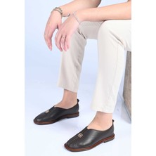 Bestello Bağcıksız Toka Detaylı Jurdan Taban Hakiki Deri Loafer 332-26106 Kadın Ayakkabı