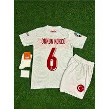 Türkiye Euro 2024 Yunus Akgün Çocuk Forması 4'lü Set (Beyaz)