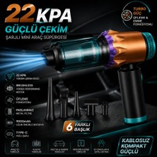 Smayling Şarjlı Mini Araç Süpürgesi 22KPA Güçlü Çekim & Üfleme Fonksiyonlu, 9000MAH Type-C Şarjlı Kablosuz El Süpürgesi, Brushless Motorlu Taşınabilir Araç Içi Vakum Temizleyici