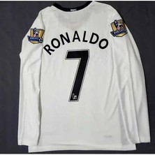 Manchester/united Moskova 2008/09 Sezonu Cristiano Ronaldo Nostalji Forması (Beyaz)