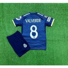 Real Madrid 2025/26 Yeni Sezon Şampiyonlar Ligi Valverde Alternatif Çocuk Forması