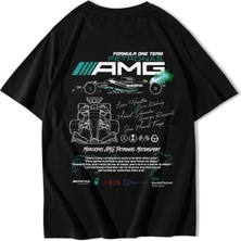 Brz Collection Unisex Oversize Formula One Team Petronas Amg T-Shirt Siyah