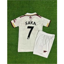 Arsenal 2025/26 Yeni Sezon Bukayo Saka Deplasman Çocuk Forması (Beyaz)