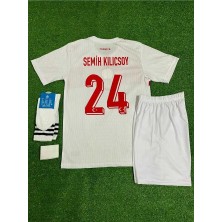 Türkiye Milli Takım Euro 2024 Semih Kılıçsoy Çocuk Forması 4'lü Set (Beyaz)