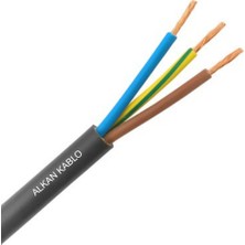 Alkan 3x1 Mm² H05VV-F Ttr Kablo Siyah (%100 Bakır) 10 Metre