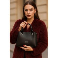 Velvet Rush Kadın Düğüm Detay 3 Bölmeli El ve Omuz Çantası