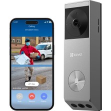 Ezviz Ezvız 2k ve 1080P Çift Kameralı Görüntülü Kapı Zili, Güneş Panelli Kablosuz Kapı Zili, Kişi Algılama, Paket Algılama, Çift Yönlü Ses ve Renkli Gece Görüşü, 32 GB Emmc Depolama, EP3X Pro