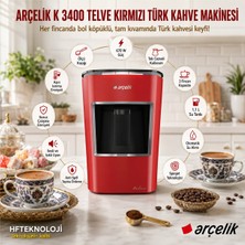 Arcelık Kırmızı Türk Kahvesi ,arçelik K 3400 Telve Türk Kahve Makinası