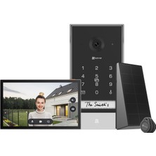 Ezviz Ezvız Pilli Görüntülü Kapı Interkomu, Güneş Panelli, Kameralı 2k Interkom, 7" Renkli Dokunmatik Ekran ve 2 Yönlü Ses, Çift Bant, Kapı Interkomu Şifre Desteği, Halow Bağlantısı, Ep7