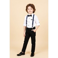 Modanino Erkek Çocuk 4'lü Takım (Pantolon+Gömlek+Askılı Kemer+Papyon) 12664B