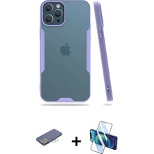 Pileli Store Pilelistore™ iPhone 12 Pro Max Kılıf Atlas Asil Serisi - Siyah 3D Antistatik Cam Ekran Koruyucu + Renkli Kamera Lens Koruma Cam - Mı