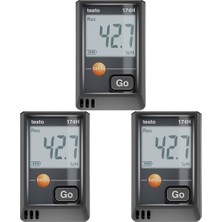 Testo 0572 1741 02 174 H Sıcaklık Veri Kaydedici, Toprak Nemi Veri Kaydedici -20 Ila 70 °c %0 Ila 100 Bağıl Nem (3'lü Paket)