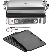 Braun Multigrill 9 Pro Cg 9160, 2 Bağımsız Termostatlı Elektrikli Izgara, 3 Pişirme Konumu, Bulaşık Makinesinde Yıkanabilir Plakalar, 2200 W, Siyah/paslanmaz Çelik