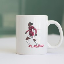 Rabona Fashion Rafael Leão Ac Milan Baskılı Beyaz Kupa Bardak - Özel Tasarım Taraftar Kupası