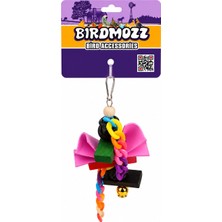 Birdmozz Premium Renkli Zincirli Fiyonklu Kuş Oyuncağı