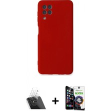 Pileli Store Pilelistore™ Galaxy A22 Kılıf Ahenk Serisi - Şeffaf Temperli Cam Ekran Koruyucu + Kamera Lens Koruma Cam - Sf