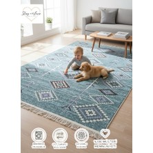 Stay With Love Kilim Çifttaraflı Kullanılabilir Çamaşır Makinesinde Yıkanabilir Pamuklu Dokuma Kilim