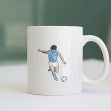 Rabona Fashion Diego Armando Maradona Baskılı Beyaz Kupa Bardak - Efsane Seri Taraftar Kupası