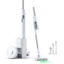 Switchbot K10+ Pro Combo Robot Süpürge, 70 Gün Temizlik Için Çift Otomatik Boşaltma Dock'lu, Evcil Hayvanların Saçlarını Temizlemek Için LED Işıklı Kablosuz Elektrikli Süpürge