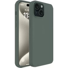 Armüz Apple iPhone 15 Plus Kılıf First Silikon - Koyu Yeşil