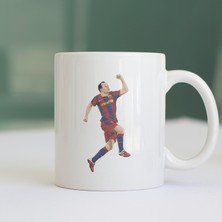 Rabona Fashion Andres Iniesta Barcelona Baskılı Beyaz Kupa Bardak - Efsane Seri Taraftar Kupası