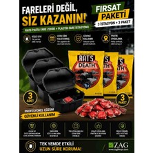 Rat's Death 3 Paket Fare Pastası + 3 Adet Plastil Fare İstasyonu Seti