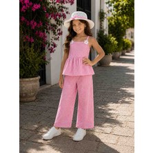 Lovinya Kids Pötikareli Şapkalı Askılı Alt-Üst Takım