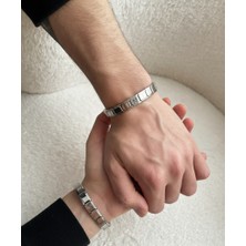 Moonpiece Colleciton Kişiye Özel Baskılı Çelik Bileklik (2 Adet) Sevgili Arkadaş