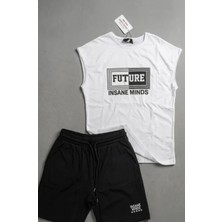 Nigrum Pardus Nıgrum Pardus Yeni Sezon Future Baskılı %100 Pamuk Erkek Çocuk Kolsuz T-Shirt Şort Takım