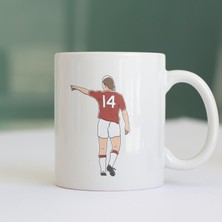 Rabona Fashion Johan Cruyff Efsane 14 Numara Baskılı Beyaz Kupa Bardak - Total Futbol Serisi