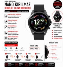 Astakos Fossil Gen 6 Uyumlu Nano Jel Ekran Koruyucu 2 Adet Güçlendirilmiş Darbe Emici Tpu