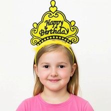 Zero Land Ilkeshop Sarı Happy Birthday Prenses Tacı – Doğum Günü Taç Aksesuarı