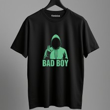 Timisiva Bad Boy Erkek Kadın Premium Tişört %100 Pamuk Oversize Basic Günlük Şık T-Shirt