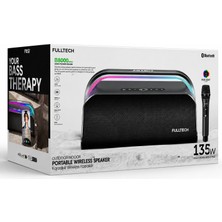 Azurtech Fulltech  135W Güçlü Bass Bluetooth Hoparlör | 8000MAH Batarya, Rgb Led, Mikrofon Destekli Taşınabilir Kablosuz Ses Sistemi