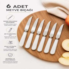 Safestore 6’lı Meyve Bıçağı Seti Çelik Keskin Bıçak Ergonomik Saplı Soyma Doğrama Bıçağı