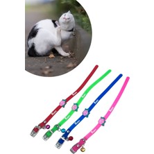 Ozcmax Çıngıraklı Zilli Sevimli Renkli Slikon Kedi Köpek Boyyun Tasması
