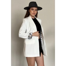 Moda Armanc Kadın Blazer Ceket Oversize Uzun | Lepoar Astarlı Klasik Şık Ofis & Günlük