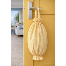 Yuvol Pötikareli Kırmızı Kumaş Poşetlik 50X30 cm Poşet Organizeri, Mutfak Poşet Düzenleyici