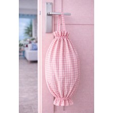 Yuvol Pötikareli Kırmızı Kumaş Poşetlik 50X30 cm Poşet Organizeri, Mutfak Poşet Düzenleyici